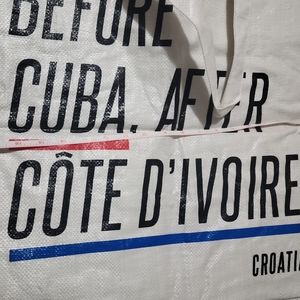 White oversized tote bag